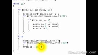 14 Arduino for Production AVR Atmega32  Button Debouncing through Software [upl. by Nageam]