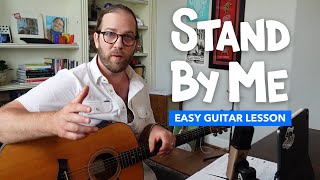 Stand By Me • Easy guitar lesson w intro bass line tab key of C [upl. by Casilda]