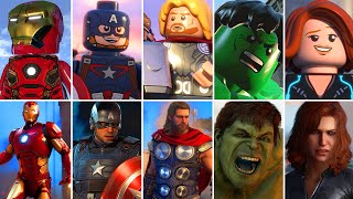 LEGO Marvel Super Heroes vs Marvels Avengers  All Characters Gameplay Comparison [upl. by Cissej481]