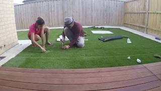 Artificial Grass step by step Installation Quick DIY [upl. by Sucam]