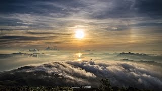 4K UHD 大帽山日出 Timelapse 雲海、火燒雲、小幻日 [upl. by Eiclek]