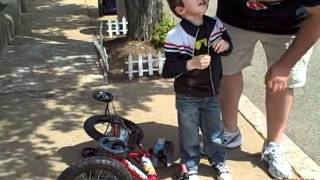 Little Kid on Bike Cries and Runs Away [upl. by Anneres310]