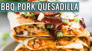 Cheesy PULLED PORK Quesadillas  Perfect for Leftover Pulled Pork [upl. by Coridon]