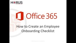 Employee OnBoarding Checklist Using Office 365 and SharePoint [upl. by Reuven]