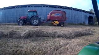 Baling Hay New Holland BR7060 baler amp Case 85c [upl. by Yllak]