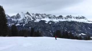 Skiing in Flumserberg in Switzerland [upl. by Meirrak]