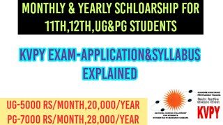 KVPY Exam 2021 ApplicationSyllabusMonthly and yearly Schloarship [upl. by Brittnee]