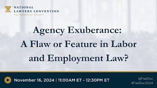 Agency Exuberance A Flaw or Feature in Labor and Employment Law 2024 NLC [upl. by Cargian366]