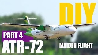 How to Make Twin Motor ATR72 600 RC Plane Part 4 and Maiden Flight [upl. by Ulberto]