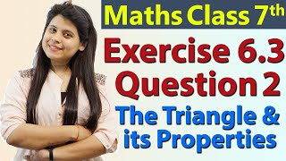 Q 2 Ex 63  The Triangle and its Properties  Chapter 6  Maths Class 7th  NCERT [upl. by Fitzgerald]