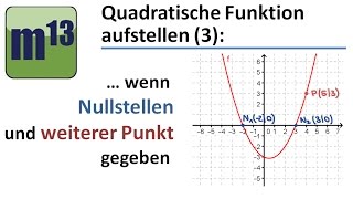 Parabelgleichung aufstellen 3 Nullstellen und weiterer Punkt gegeben [upl. by Enirtak]