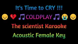 Coldplay  The scientist  Karaoke Song With Lyrics  Acoustic Female Key [upl. by Aerdnod]