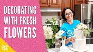 How to Add Fresh Flowers to Your Wedding Cake [upl. by Anohs511]