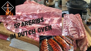 SPARERIBS im Dutch Oven FT9 von Petromax I Rippchen auf dem Gasgrill selber machen  Lecker [upl. by Annod]