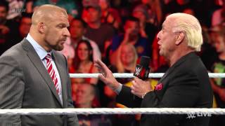 Ric Flair warns Triple H about Sting Raw February 16 2015 [upl. by Sdlonyer61]