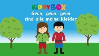 Grün grün  grün sind alle meine Kleider  Kinderlieder zum Mitsingen  KIDDYBOXTV [upl. by Etteval]