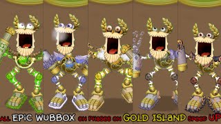 All Epic Wubbox Phases on GOLD Island  Speed Up  Sound and Animation [upl. by Ettenig]