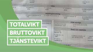 Ta Körkort  Totalvikt  Tjänstevikt  Bruttovikt [upl. by Saffren]