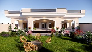 Single story house design  3 Bedrooms  Modern house design  Village House design [upl. by Anaejer384]