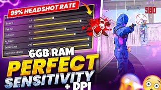 6GB RAM BEST SENSITIVITY FOR FREEFIRE best dpi settings for headshot [upl. by Vivyan]