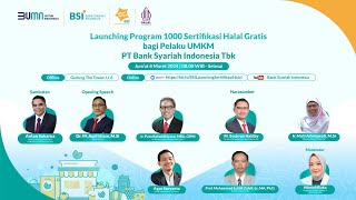 Launching Program 1000 Sertifikasi Halal Gratis Bagi UMKM [upl. by Atsyrhc]