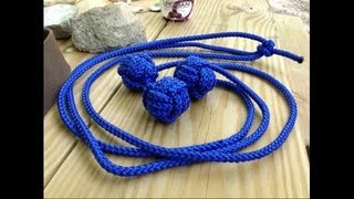 Paracordist How To Tie the Triple Monkeys Fist Practice Bolas Boleadora [upl. by Silas]