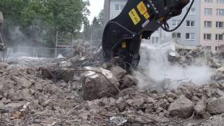 HFP 42V Pulverizer mounted on a Caterpillar 349E Excavator [upl. by Madriene622]