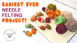 Easy Needle Felted Acorns  Needle Felting Tutorials [upl. by Goldstein]