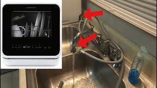 FAUCET HOOKUP Install and Demonstration  FARBERWARE COMPLETE PORTABLE COUNTERTOP DISHWASHER [upl. by Keverian]