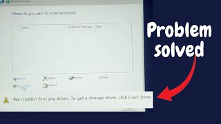 We Couldn’t Find Any Drives To Get A Storage Driver [upl. by Cohdwell]