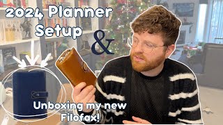 Luxury Planning with Filofax  2024 Planner Unboxing and Setup Navy Filofax Malden [upl. by Reisfield643]