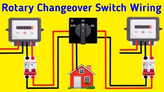 Rotary Changeover Switch Wiring Diagram  How to Control Two Meter in Rotary Changeover Connection [upl. by Ggerk]