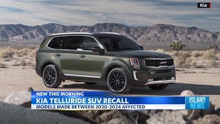 Kia Telluride SUV safety recall alert [upl. by Raina]