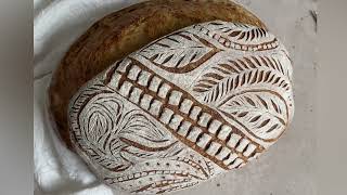 Scoring sourdough bread  abstract asymmetrical score [upl. by Straus]