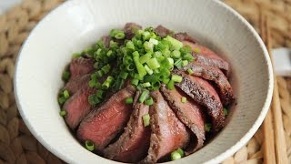 4K 스테이크 덮밥  Steak Rice Bowl Steak Donburi  Honeykki 꿀키 [upl. by Tongue]