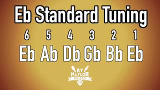 E Flat Standard Tuning Guitar Notes  Guitar Tuner Half Step Down SRV guitar tuning Slash Hendrix [upl. by Aubrie]