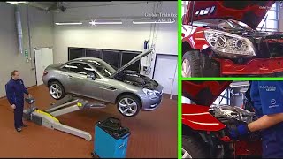 MercedesBenz SLK  How to manually close the vario roof  R171 [upl. by Eden935]