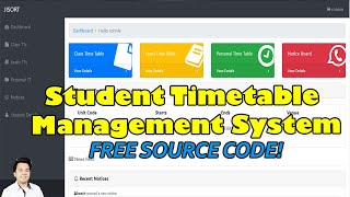 Student Timetable Management System using PHPMySQL  Free Source Code Download [upl. by Vanessa]