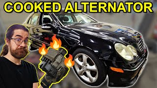 ELECTRICAL FIRE Alternator and Power Steering Pump for my 600 Mercedes – CLASSIC or CLUNKER Ep 7 [upl. by Ayanal]