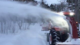 Snow Day A Whole Lot of Tractor Snow Plowing and Snow Blowing [upl. by Biggs]