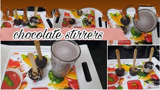 how to make chocolate stirrers easily at home [upl. by Nnaeus]