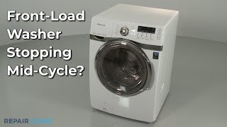 FrontLoad Washer Stops MidCycle — FrontLoad Washing Machine Troubleshooting [upl. by Ardnoek]