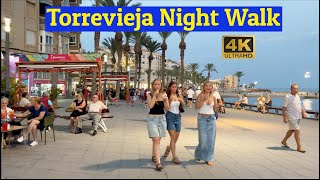 Torrevieja Costa Blanca Spain Nighttime Walking Tour Heading to the Promenade October 2023 4K [upl. by Ynnej56]