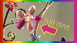 How To Wire Wrap Flowers for Beaded Suncatchers 1 of 3 [upl. by Fredric209]