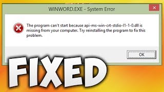 How To Fix Apimswincrtstdiol110dll Is Missing From Your Computer  Microsoft Office Error [upl. by Kaz]