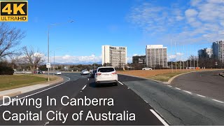 Driving In Canberra  Capital City of Australia  4K UHD [upl. by Nayrb]