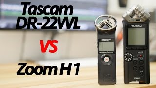 Tascam DR22WL VS Zoom H1 Detailed Comparison amp Test [upl. by Anawak424]