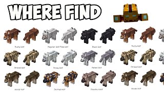 Minecraft 1213 ALL 9 NEW WOLVES where amp how find [upl. by Ssur713]