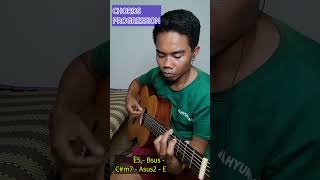 Chords Progression 》 E5BsusCm7 Asus2  E guitartutorial chords shorts youtubeshorts [upl. by Ecilegna]