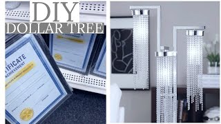 NEW DOLLAR TREE LAMP IDEA CRYSTAL FRAME FLOOR LAMP [upl. by Winny]